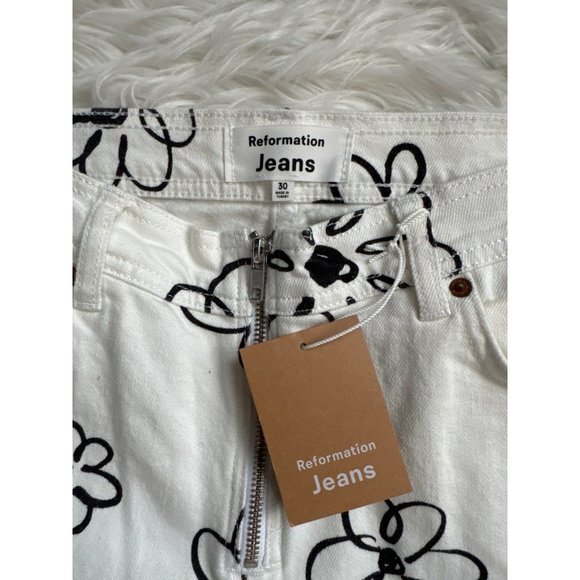 Reformation " Julianna Zip Mid Rise Straight Leg Jeans" Size 30 - Picture 7 of 15